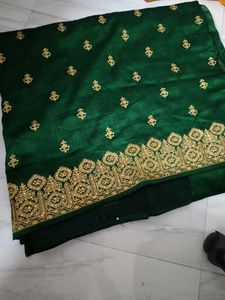 Beautiful Green Party Wear Saaree