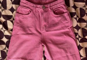 Pink Vingtage Light Wash Wide Leg Jeans
