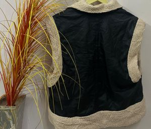 Faux Leather &amp; Shearling Vest