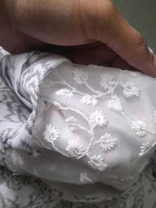 White High Low Pattern Dress