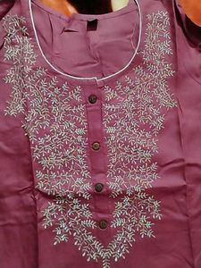 Embroidered Purple Kurta