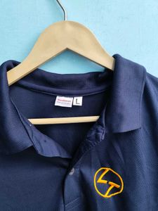 Navy Blue Polo T Shirt With Embroidery Logo