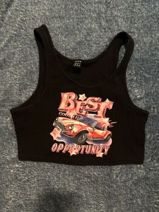 Black Cropped Tank Top