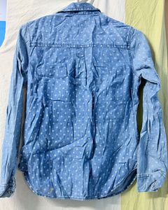 Polka Dot Denim Shirt