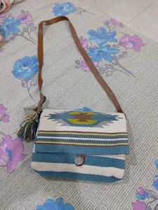Crossbody Bag/ Handicraft With Leather Belt