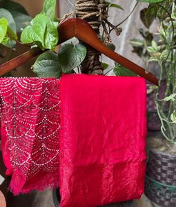 Red  pro premium Embellished Saree