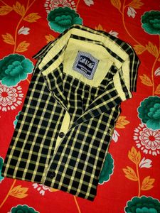 Cuff &amp; Collar Black &amp; Yellow Plaid Shirt