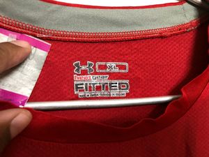 Under Armour Red Long Sleeve T Shirt