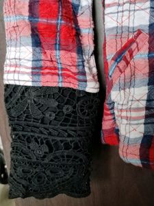 Red check jacket chest 34&#34;