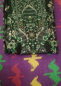 a suit of black printed