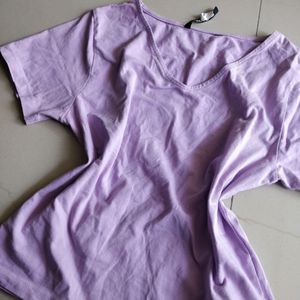 NUON Lavender V Neck T Shirt 💜
