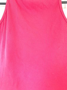 Pink Ribbed Cropped Tank