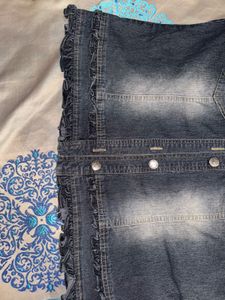 Cut Sleeve Denim Jacket Foe Women.