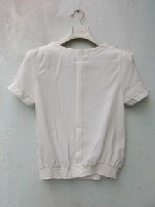 New With Tag A Line White Cute Korean Top