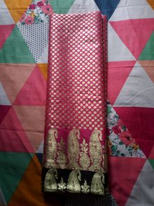 Pure Benarasi Saree(pink&amp; Green)