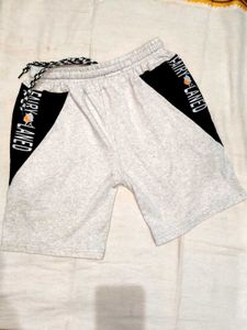 Grey &amp; Black Graphic Print Shorts