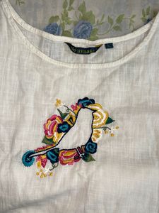 White Colored Asymmetric Kurta
