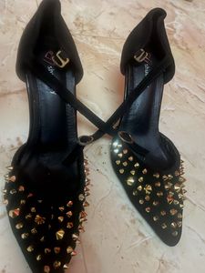 Spiked Black Heels