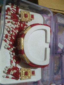 Elegant Red &amp; Gold Jewelry Set
