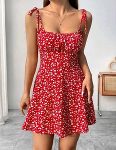 Newme Floral Red Mini Dress