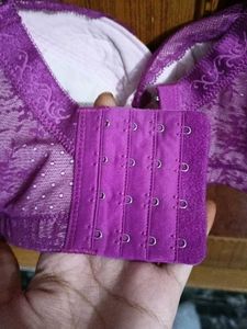 Purple Light Padded Lace Bra Size 34c 3