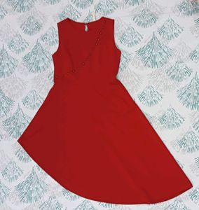 Red Party Dress One Piece.