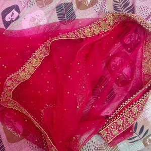 Red Embellished Dupatta
