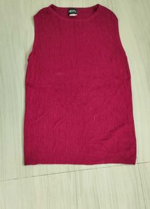 Ribbed Sleeveless Top - Burgundy