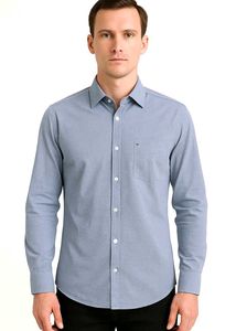 Men's Blue Long Sleeve Shirt - Chest 44
