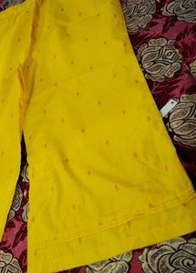 Yellow Patterned Wide Leg Pants For Women