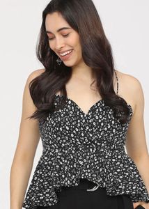 Floral Print Peplum Top