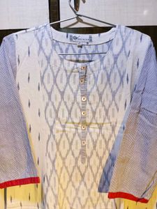 Cotton White Print Kurti