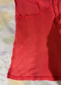 Cute Coral Ribbed Button Tank