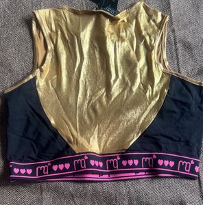 Gold &amp; Black Crop Top