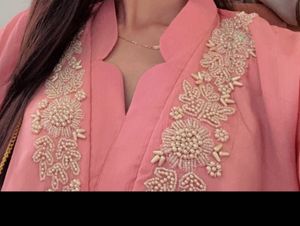 Elegant Peach Kurta Palazzo Set