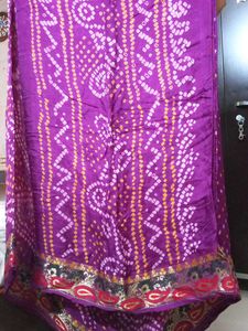 Purple Bandhani Print Saree