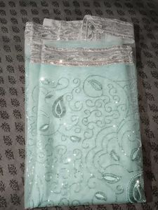 Light Sky Blue Color Net Saree