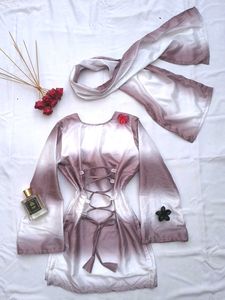 Doubleshade Corset Kurti With Scarf🫶🏻