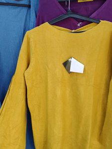 Mustard Top with Bell Sleeves