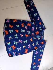 Blue Floral Print Top