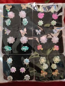 18 Pair Resin Flower and Butterfly Earrings