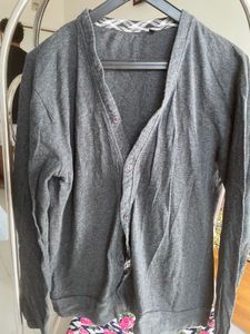 Gray Cardigan Sweater