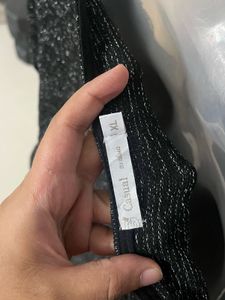 Pintrest Branded Glitter Black Knit Top