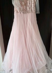 Elegant Pink Embroidered Gown