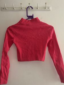 Pink Cutout Long Sleeve Top