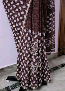 Elegant Brown Printed Saree