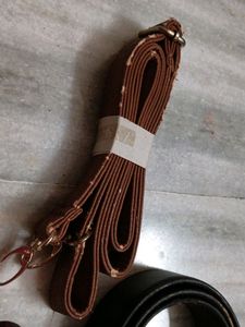 Belt For Gents ( Black)And Bag Sling (Brown).
