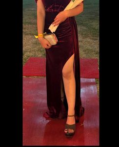 Elegant Velvet Off-Shoulder Gown