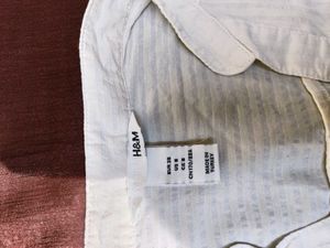 H&amp;M Stripped Fitted V-Neck Top