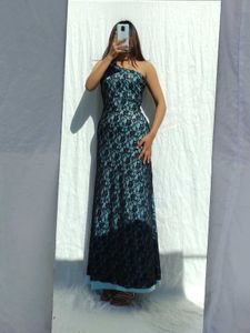 Lace One-Shoulder Maxi Dress